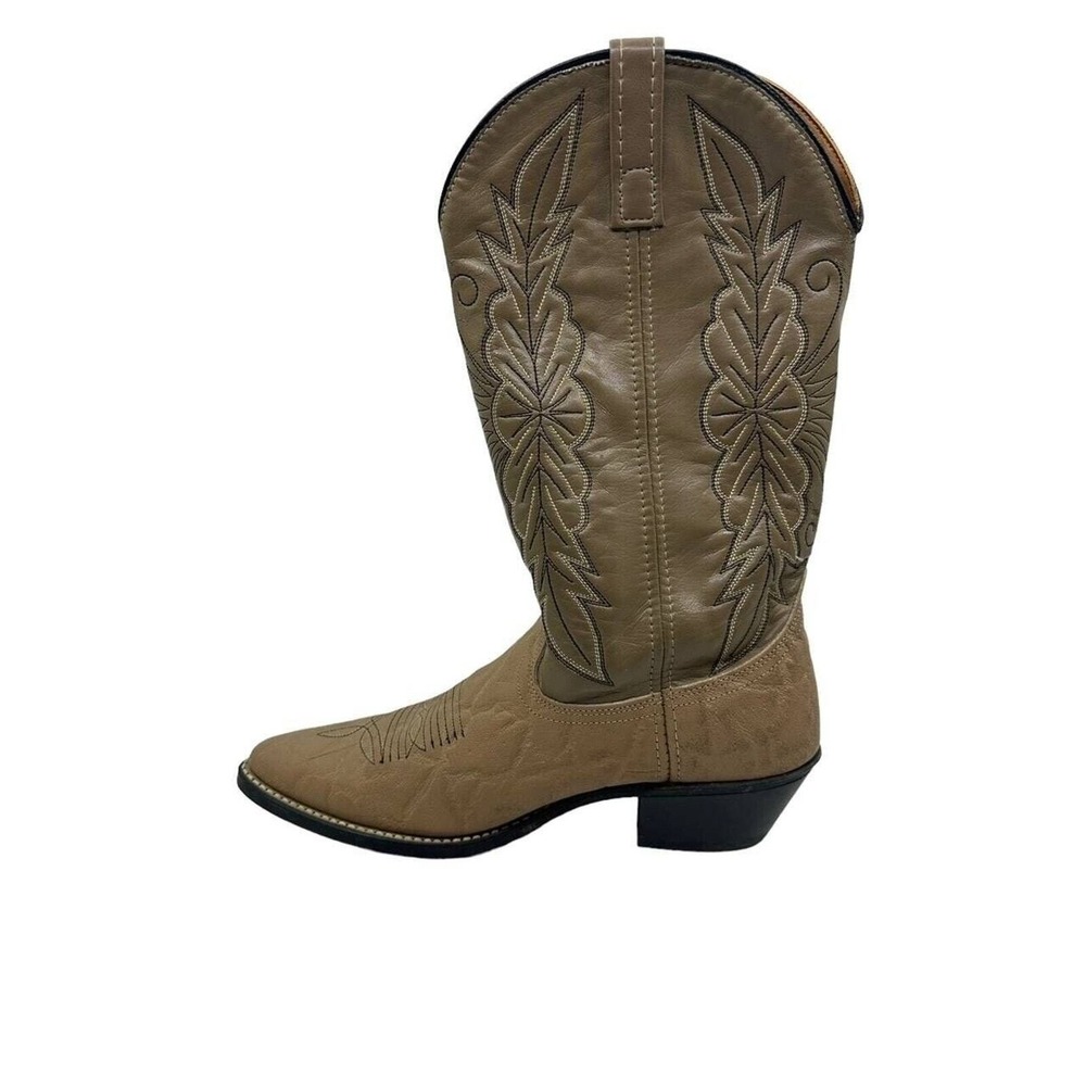 Acme Cowboy Boots Mens 9EW Tan‎ Leather Western Made in USA 4527 Good - Picture 15 of 16